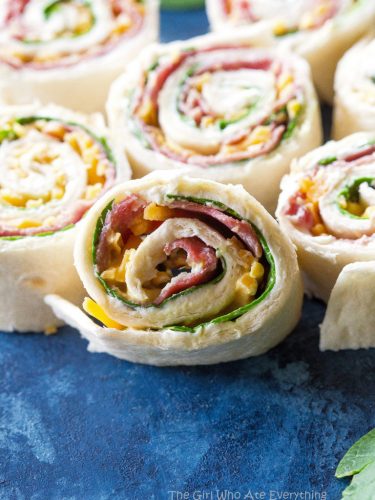 Roast Beef Horseradish Pinwheels - The Girl Who Ate Everything