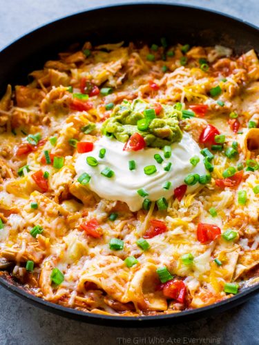 One-Pan Chicken Enchilada Skillet (+VIDEO) - The Girl Who Ate Everything