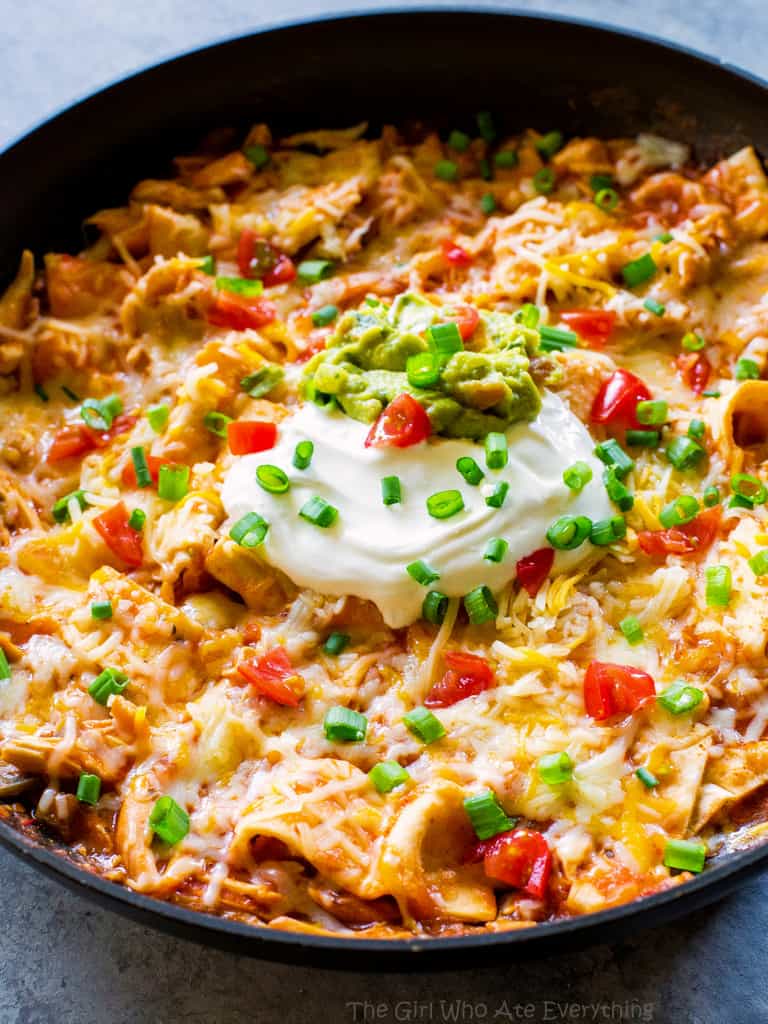 One-Pan Chicken Enchilada Skillet - The Girl Who Ate Everything