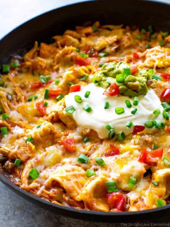 ONE PAN CHICKEN ENCHILADA SKILLET