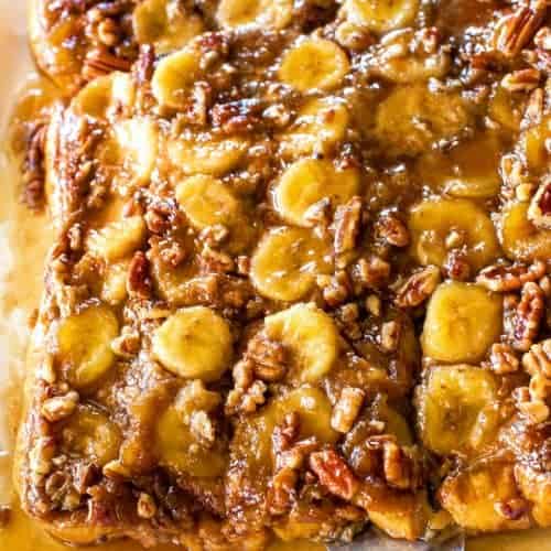 Baked Bananas Foster French Toast