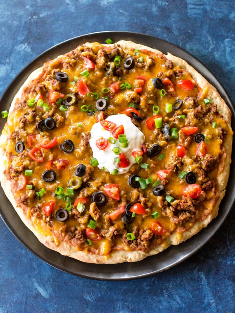 Taco Pizza Recipe - The Girl Who Ate Everything