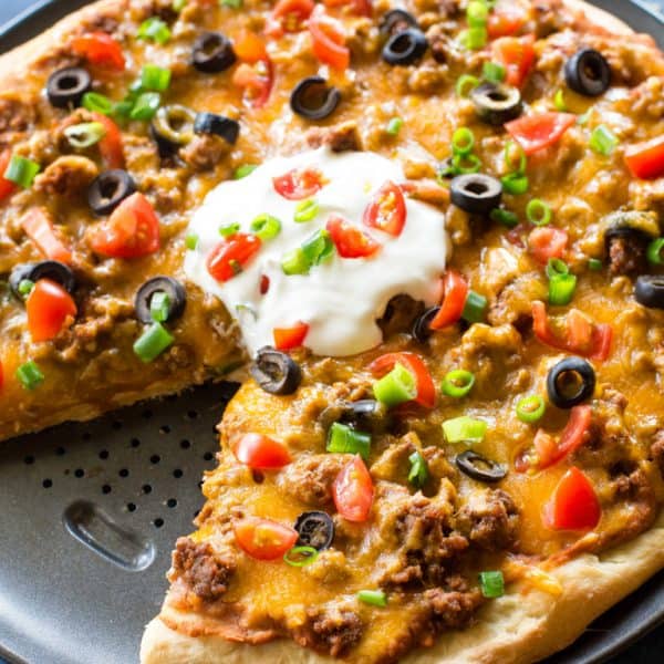 Taco Pizza Recipe (+VIDEO) - The Girl Who Ate Everything