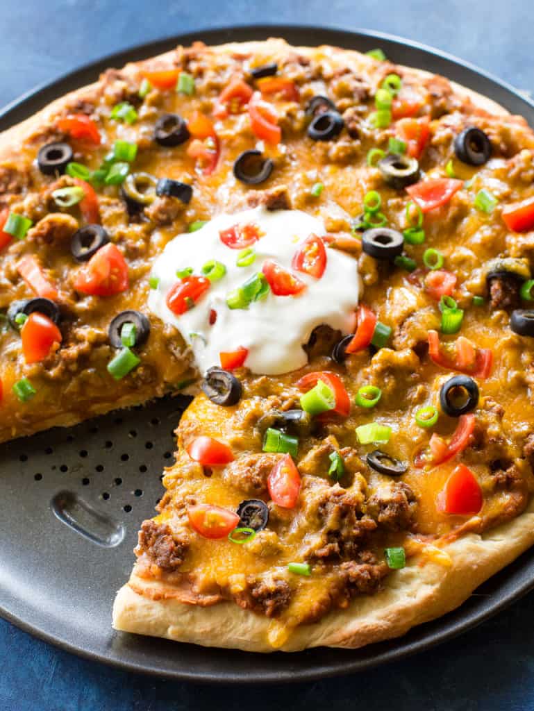 Taco Pizza Recipe (+VIDEO) - The Girl Who Ate Everything