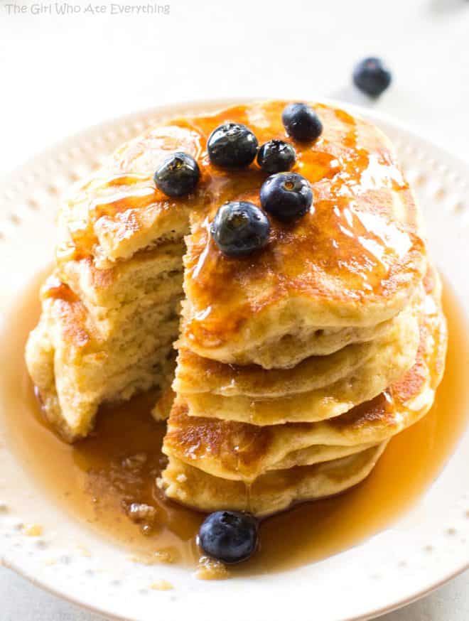 Homemade Pancakes Recipe (+VIDEO) - The Girl Who Ate Everything