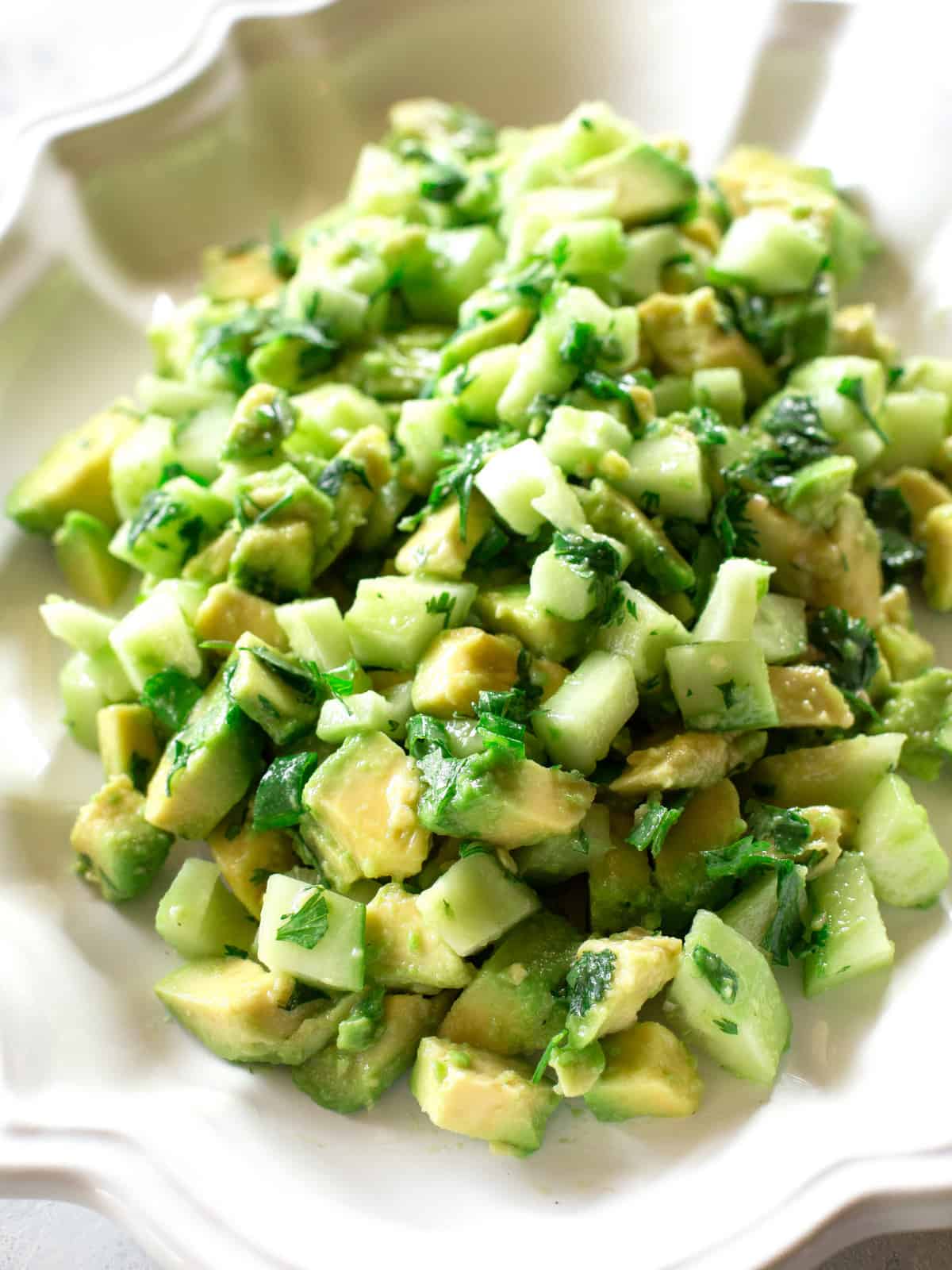 Healthy Cucumber Salad with Cilantro and Lime