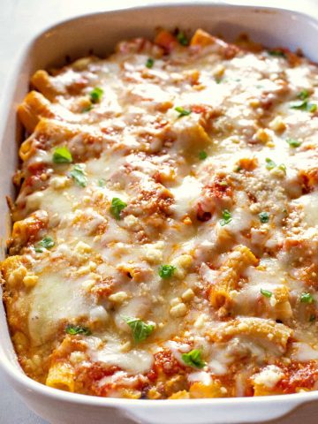 The Best Baked Ziti Recipe (VIDEO) - The Girl Who Ate Everything