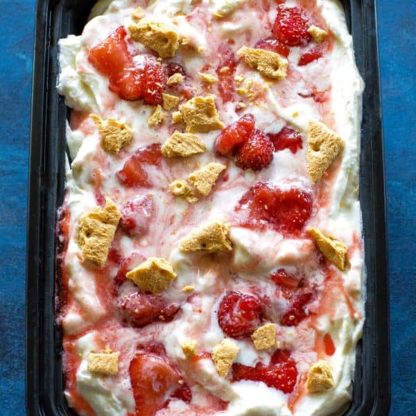 No-churn Strawberry Cheesecake Ice Cream - The Girl Who Ate Everything