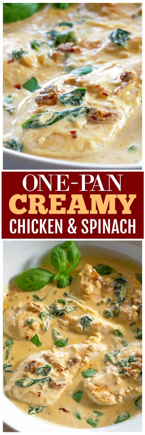 One-Pan Creamy Chicken And Spinach (+VIDEO) - The Girl Who Ate Everything