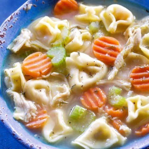 Chicken Tortellini Soup - The Girl Who Ate Everything