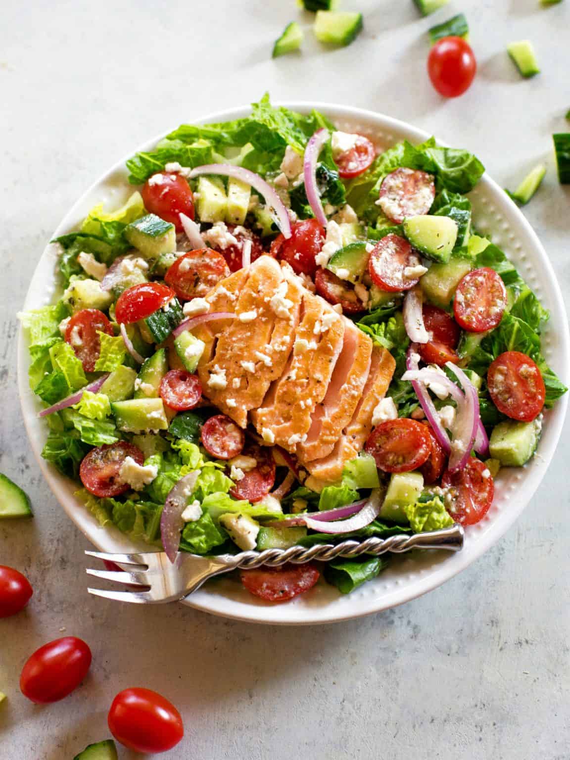 Greek Salmon Salad - The Girl Who Ate Everything