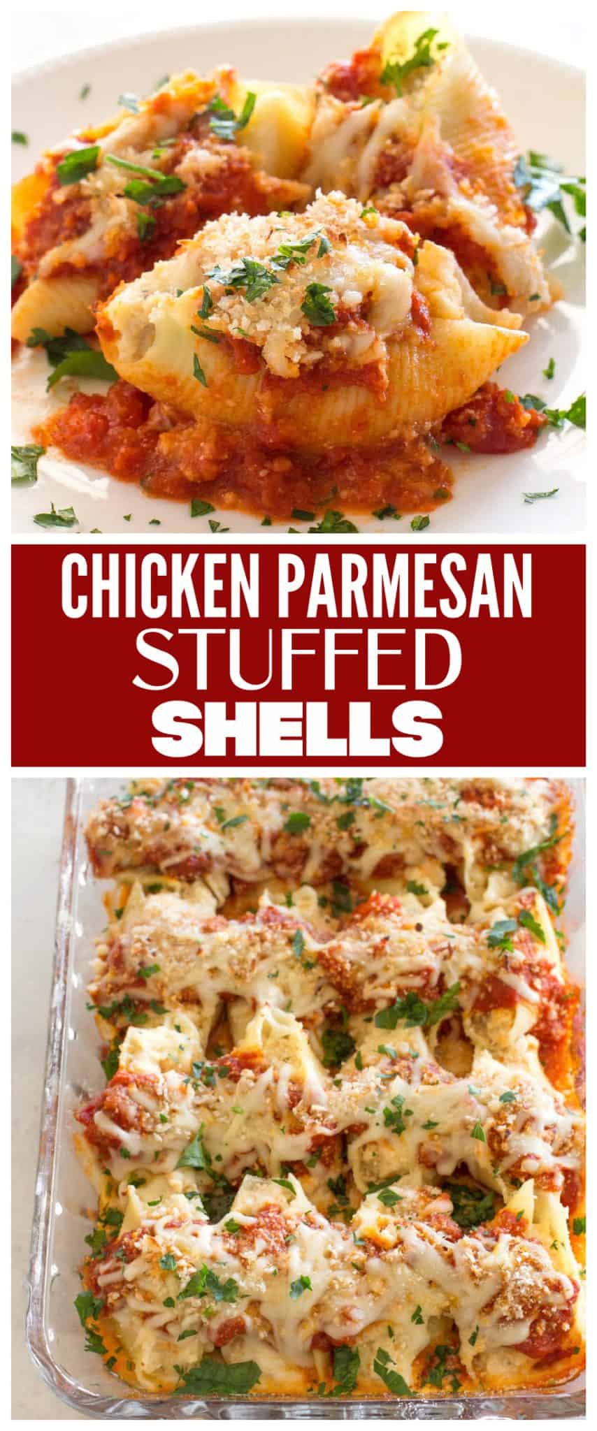 Chicken Parmesan Stuffed Shells - The Girl Who Ate Everything
