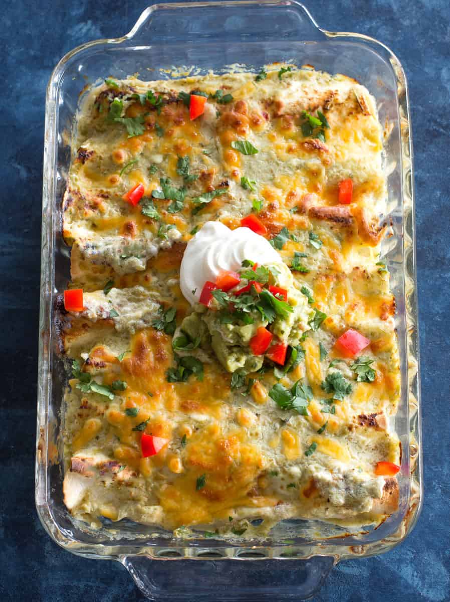 Chicken and Spinach Enchiladas - The Girl Who Ate Everything