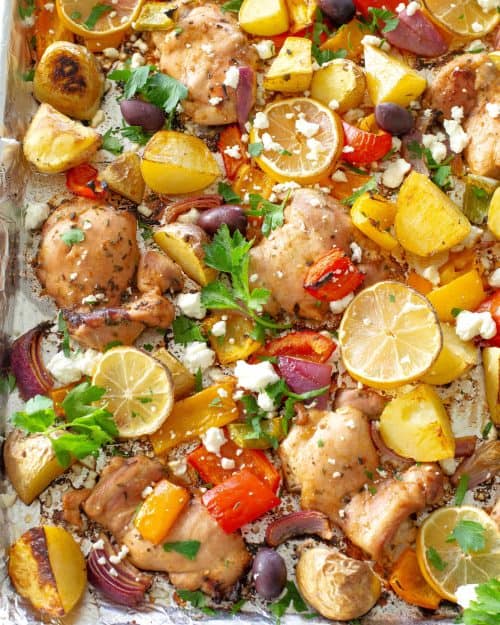 Sheet Pan Greek Chicken Dinner (+VIDEO) - The Girl Who Ate Everything