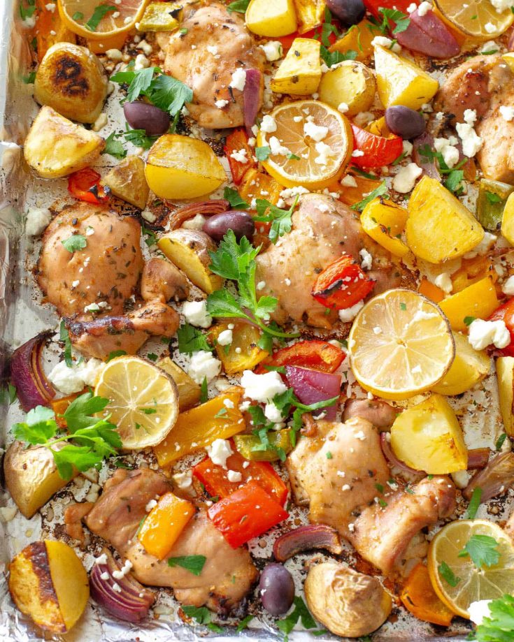 Sheet Pan Greek Chicken Dinner (+VIDEO) - The Girl Who Ate Everything