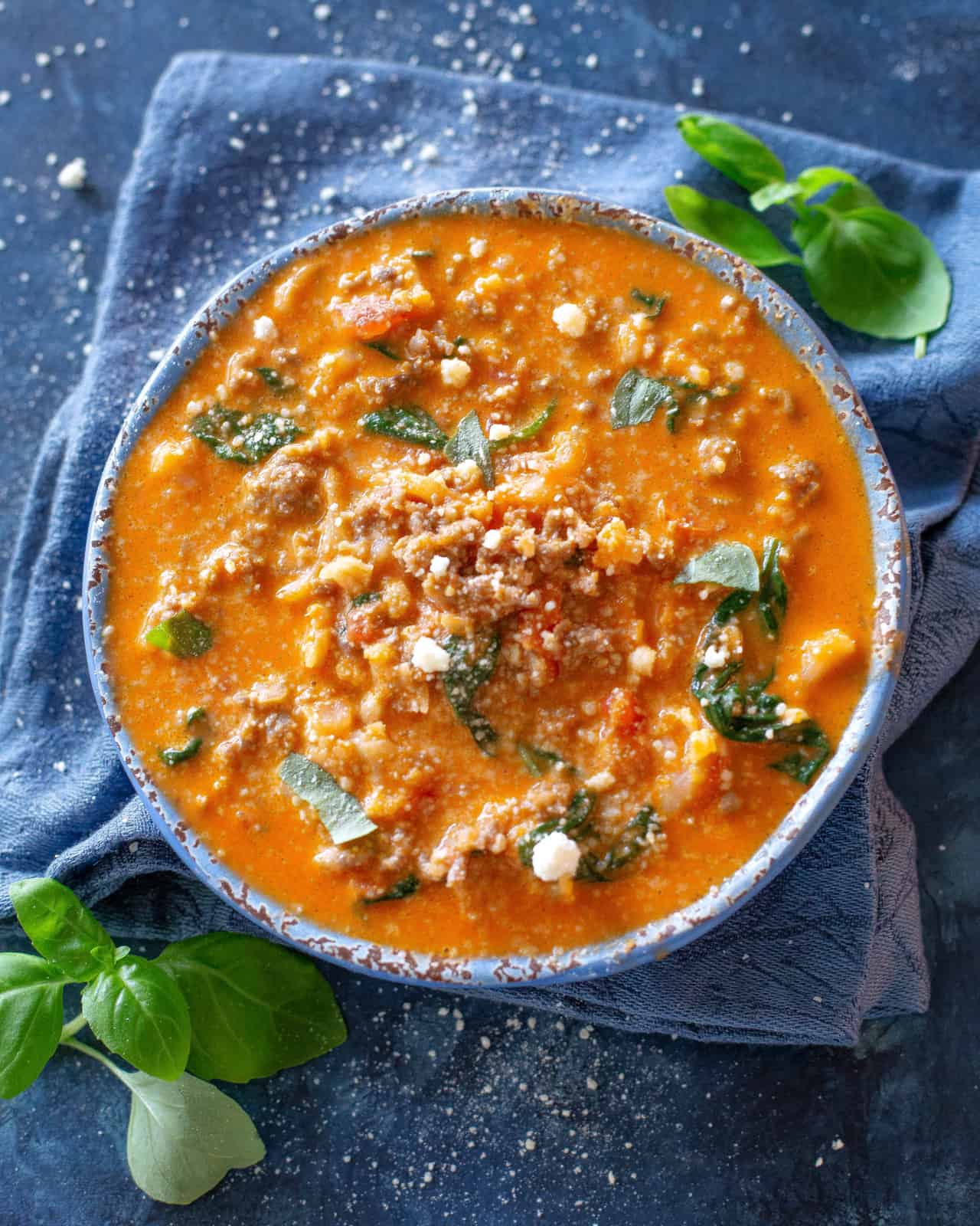 Sausage Tomato Cauliflower Soup