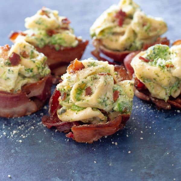 Creamy Tortellini Broccoli Bacon Cups - The Girl Who Ate Everything