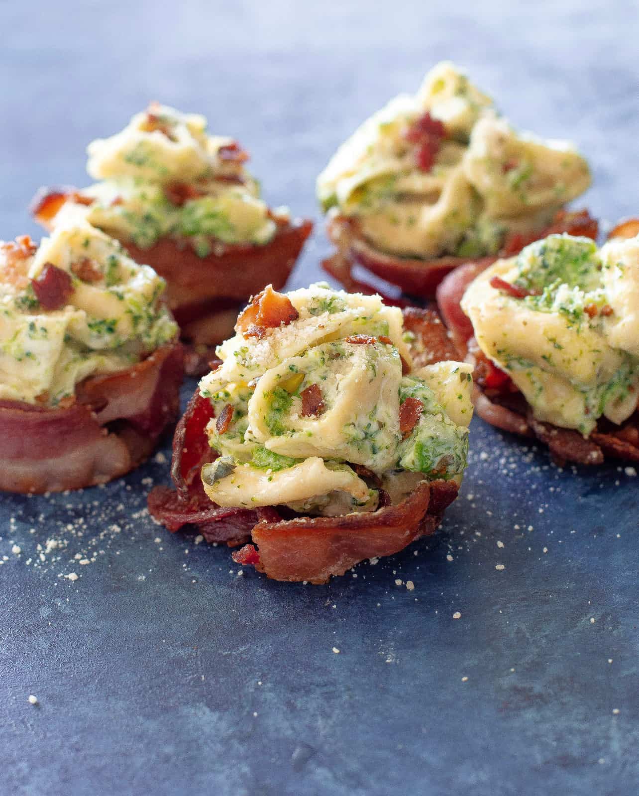 bacon broccoli tortellini cups