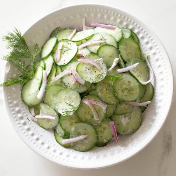 Creamy Cucumber Salad - The Girl Who Ate Everything