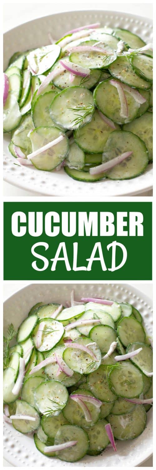 Creamy Cucumber Salad - The Girl Who Ate Everything