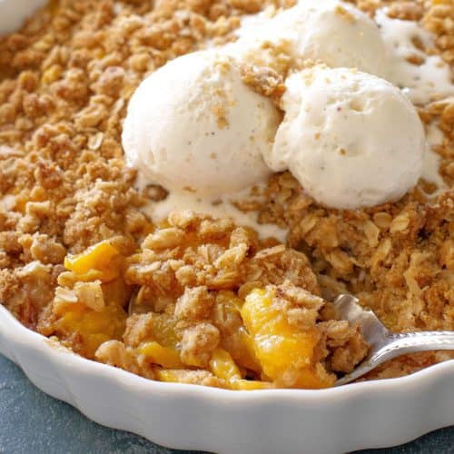 Easy Peach Crisp Recipe - The Girl Who Ate Everything