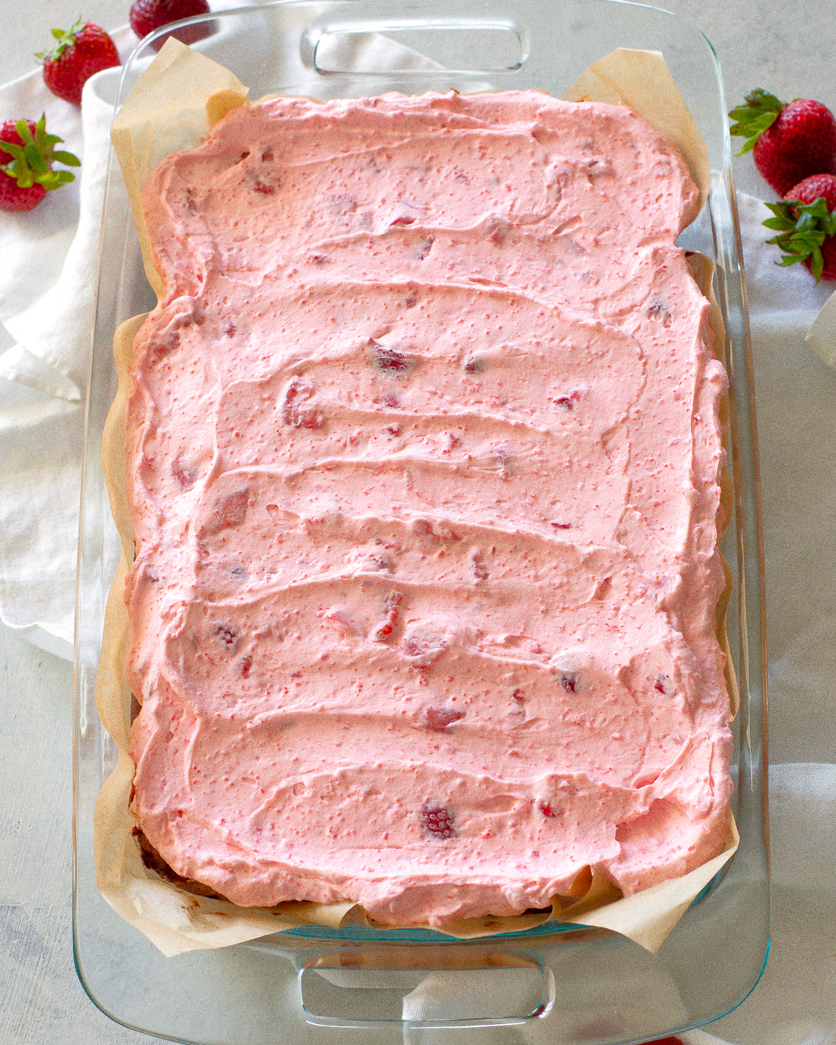 Strawberry Cake in pan