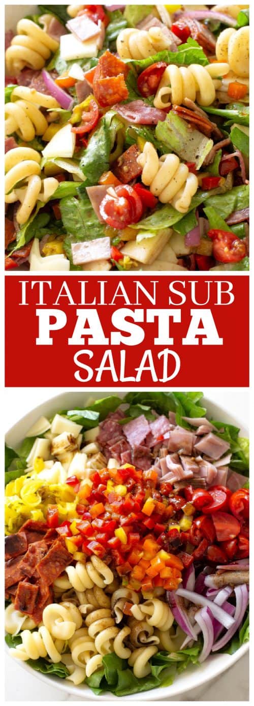 Italian Sub Pasta Salad Recipe - The Girl Who Ate Everything