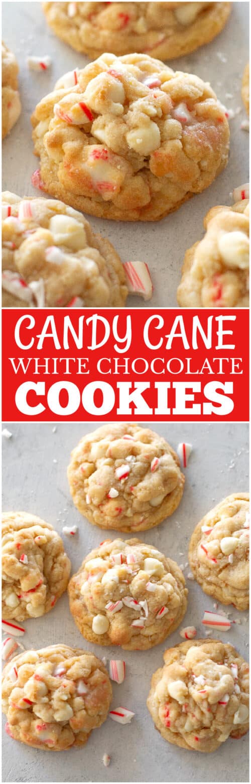 White Chocolate Candy Cane Cookies - The Girl Who Ate Everything