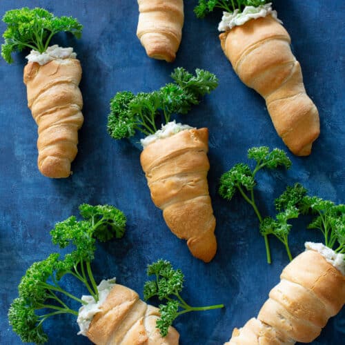 Easy Carrot Shaped Crescent Roll Appetizers