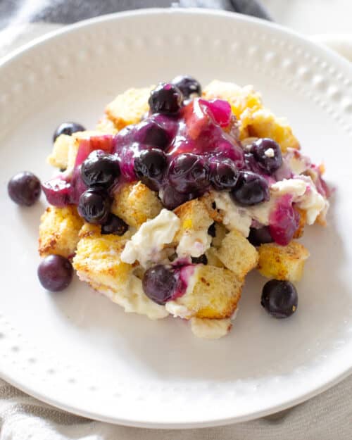 Blueberry French Toast Casserole - The Girl Who Ate Everything