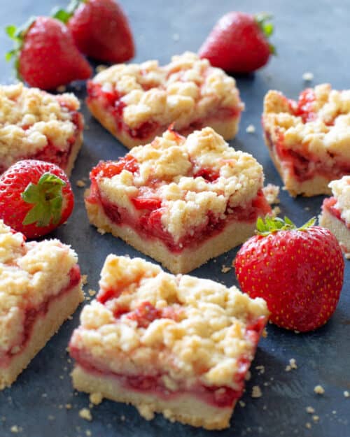 Strawberry Crumb Bars - The Girl Who Ate Everything