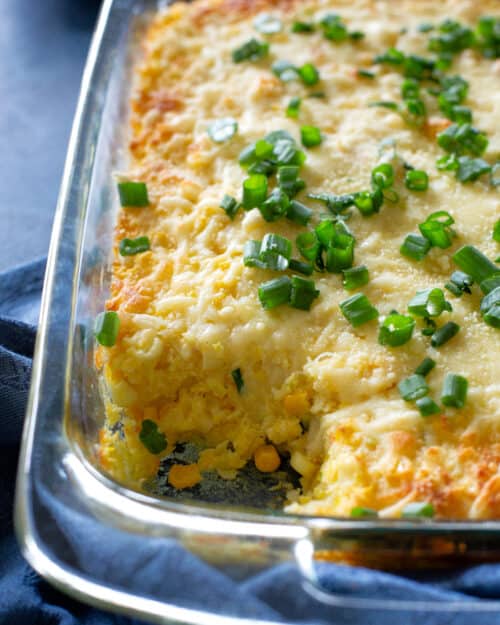 Cheesy Corn Casserole - The Girl Who Ate Everything