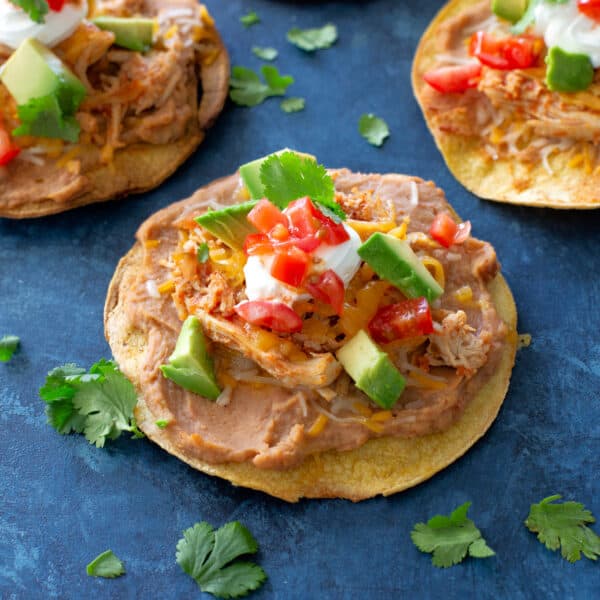 Easy Chicken Tostadas - The Girl Who Ate Everything