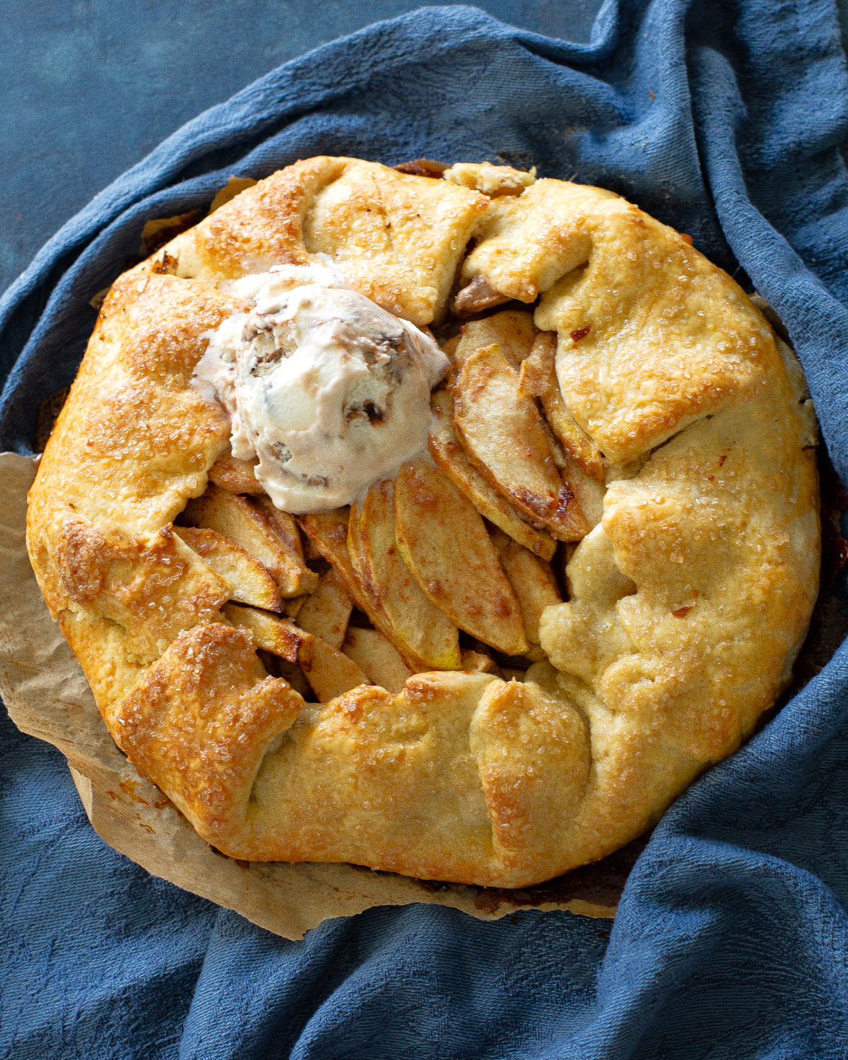 apple galette with ice cream