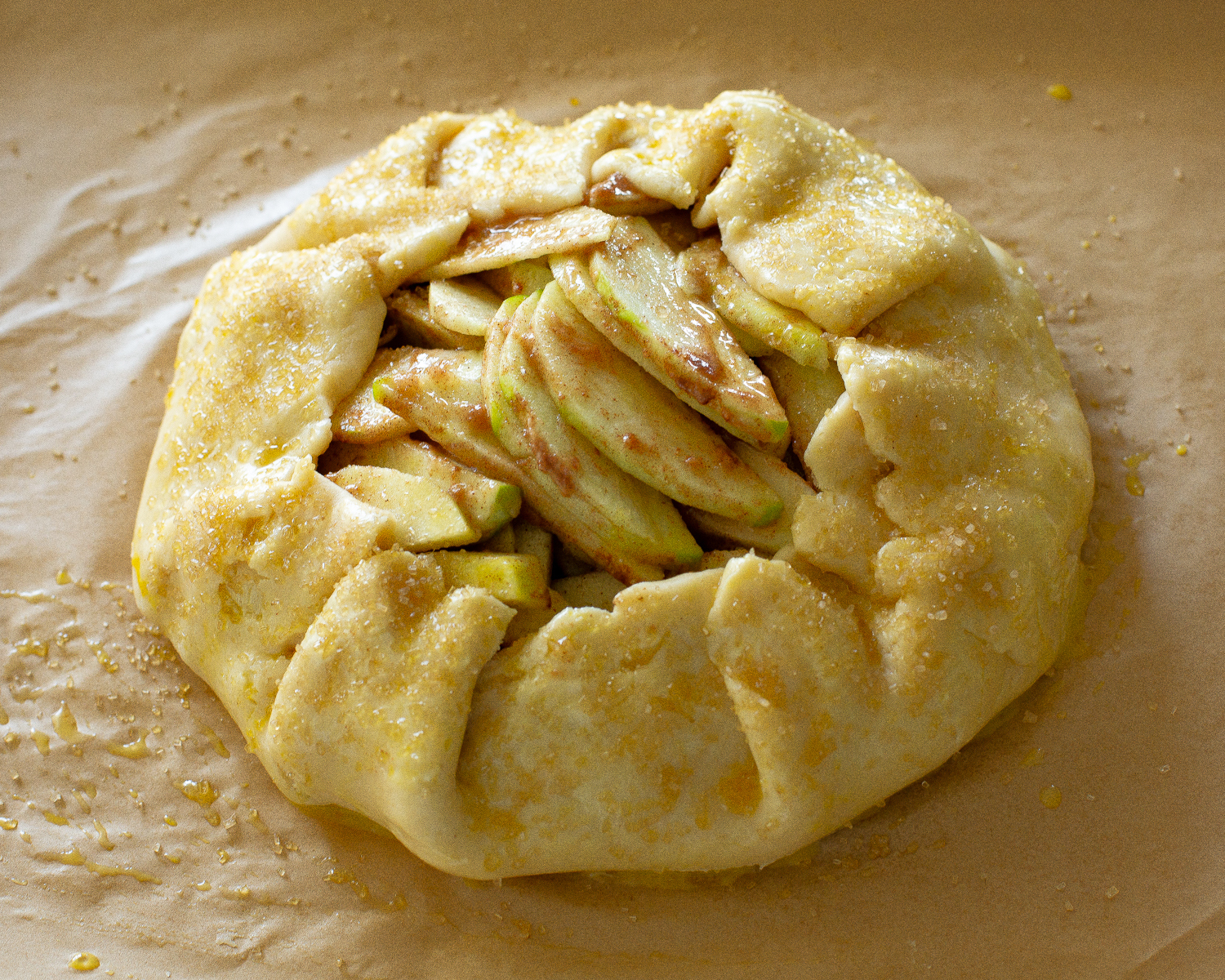 pie crust with apples