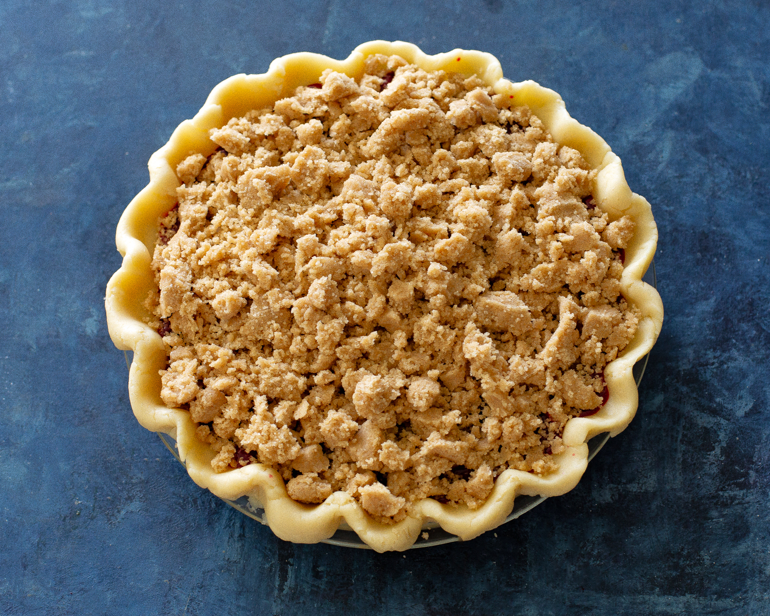 crumble on a pie