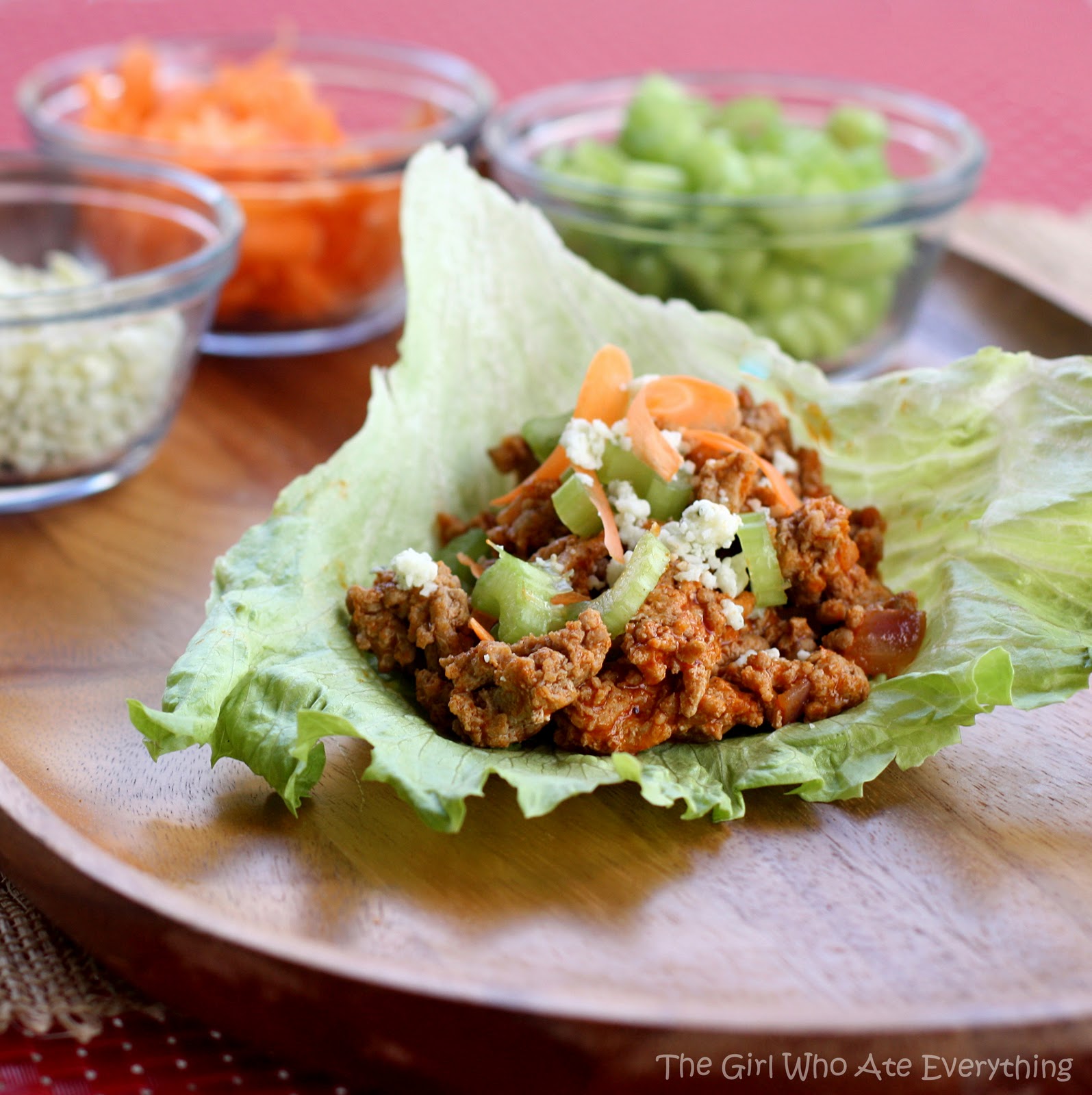 Buffalo Wing Turkey Lettuce Wraps - The Girl Who Ate Everything